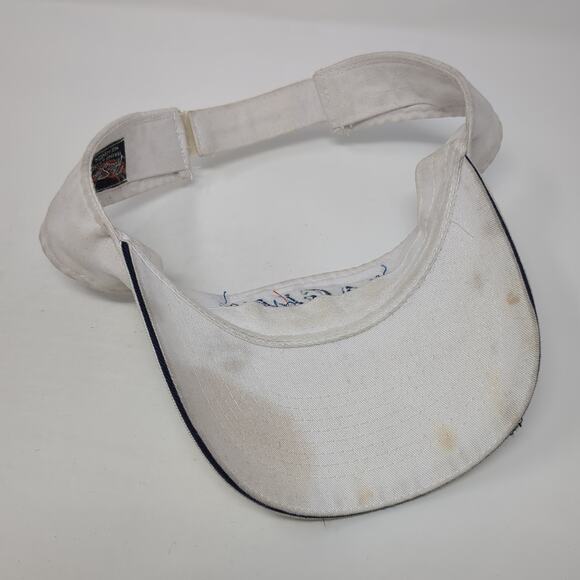 Eagles JCS Strapback Sun Visor Cap White OS Adjustable Embroidered Head Shots - Picture 7 of 9